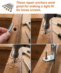 Heavy Duty Hollow Wall Anchors With Screws Bulk Pack 60 Count For Drywall Installations And Loose Hinge Hole Repairs, Includes 30 Steel Anchors And 30 Zinc Screws For Secure Mounts In Drywall. Repair anchor in wood hinge hole