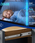 Silent operation of 22 Inch Heavy Duty Soft Close Drawer Slides Set, Full Extension Ball Bearing Side Mount Rails with sleeping baby illustration