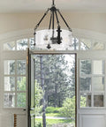 Dope Mid Century Modern Sputnik Ceiling Light Fixture Chandelier Industrial Semi Flush Mount Pendant Lighting in a bright foyer