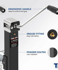 Rugged 8000 Pound Pipe Mount Tongue Jack With 15 Inch Lift And Adjustable Drop Leg Swivel Weld On Trailer Jack for RV