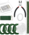 DIY Floral Arrangement Kit With Green Floral Tape And Wire For Boutonniere And Bouquet, Includes 26 Gauge Stem Wire, Corsage Pins