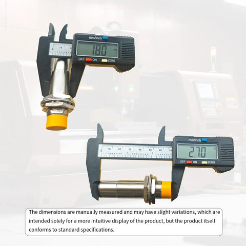 Digital caliper measuring Two Pack Capacitive Proximity Sensor Switch M18 6V-36V DC NPN Normally Open 3-Wire 10mm Sensing Distance Model LJC18A3-H-Z/BX
