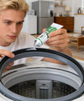 Man applying Gasket Repair Adhesive For Washing Machines And Portable Washers Quick Dry High Temp Resistant Glue to washer gasket