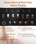 Smart Alarm & Real-Time Status Display for Total Game Changer Super Automatic Espresso Machine With Built In Grinder And 15 Custom Settings.