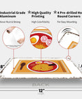 Diagram of Old School Metal Sign Mie Ramen Tin Sign 8x12 Inch showing features like rust-resistant aluminum and pre-drilled holes.