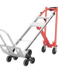 Heavy Duty Convertible Hand Truck For 1000 Lb Load, Aluminum And Steel Workhorse Dolly with stair climbing wheels and swivel casters
