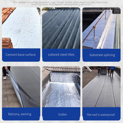 Beefy Leak Stopper Self Adhesive Roofing Tape For Shed Repairs Thick Polymer Asphalt Sealant waterproof application on panels.