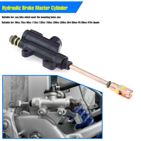 Rear Hydraulic Brake Master Cylinder Pump For Motorcycles And ATVs Universal Fit 50cc 70cc 110cc 125cc 150cc 250cc
