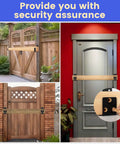 Heavy Duty Door Barricade Brackets For 2x4 Doors installed on wood and metal doors for home security, showing steel security bar holder installation.