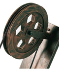 Detail of the pulley mechanism of Two Pack Retro Industrial Pulley Wall Lamps Vintage Black Rust Metal Sconces E27 Socket.