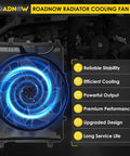 No Sweat Radiator Cooling Fan For Mercedes-Benz C230 C250 C300 C350 C63 AMG Engine Temp Controller with blue lighting effect.