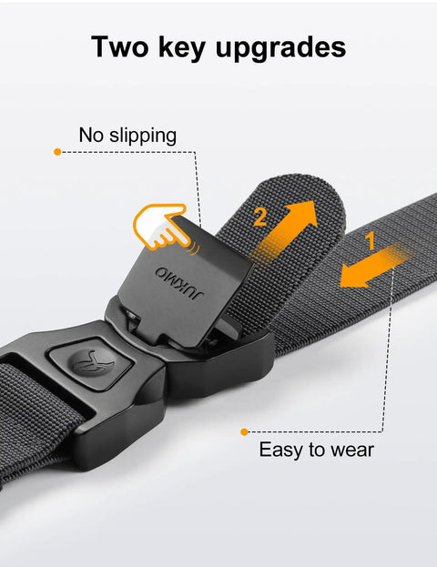 Quick Release Tactical Belt for Work and Outdoors, 1.5 Inch Nylon Web With Heavy Duty Seatbelt Buckle, Grey, Medium illustration