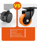 Comparison of standard caster wheel versus 3 Inch Heavy Duty Caster Wheels Set Of 4 In Orange Polyurethane For Industrial Use