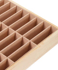 Kick Clutter To The Curb With This Premium Wooden Jewelry Tray Featuring Forty Velvet Lined Compartments for organizing accessories.