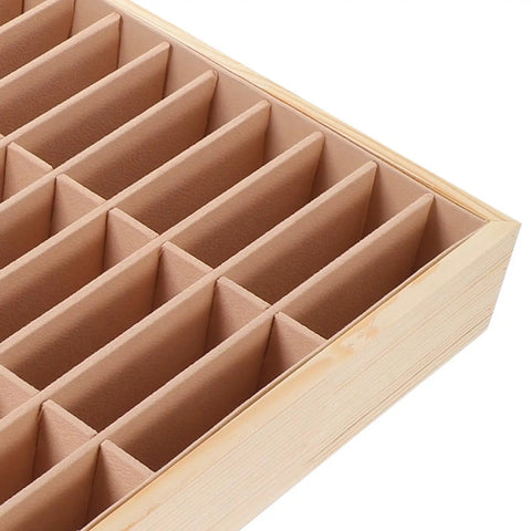Kick Clutter To The Curb With This Premium Wooden Jewelry Tray Featuring Forty Velvet Lined Compartments for organizing accessories.