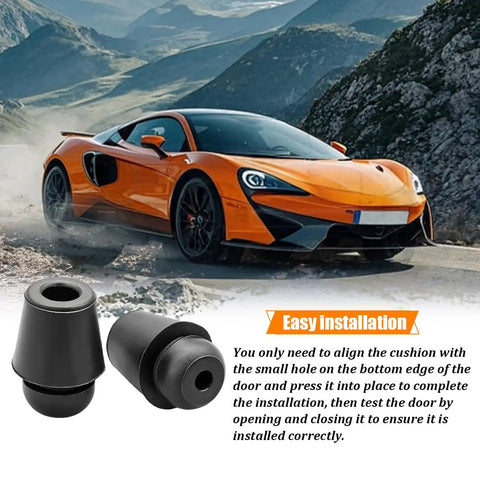 Essential Heavy Duty Rubber Car Door Buffer Pads 10 Pack Slam Stopper Guards, TPE rubber pads for easy installation.