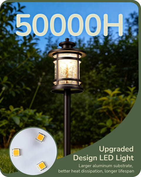 Low Voltage Pathway Lights Set, 3.4W 155LM 12V 3000K Warm Outdoor LED illuminating a garden