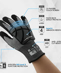 Heavy Duty Safety Work Gloves For Men And Women With A9 Cut Protection, Puncture Level 5, Five Layer Construction.