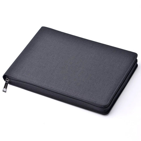 24 Slot Fountain Pen Case Black Organizer Bag Waterproof Canvas Pen Display Holder With Individual Slots And Zippered Storage
