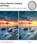Comparison of seascape photo with and without 77mm Ultra Low Reflectivity Circular Polarizer Filter With 28 Multi Layer Coatings