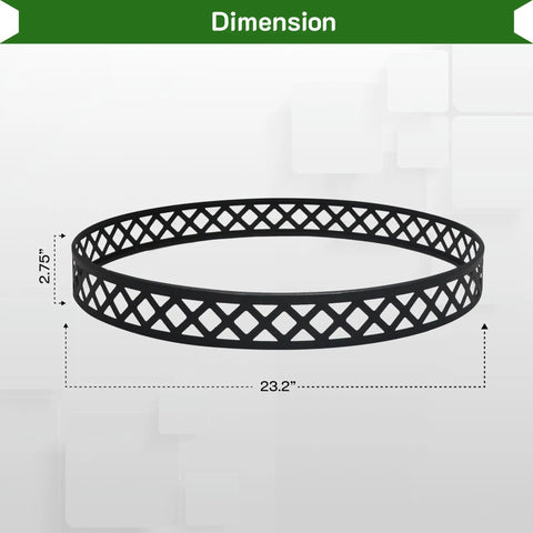 Carbon Steel 23 Inch Fire Pit Stand For Outdoor Hangouts Stable Base For Solo Stove Yukon And 27 Inch Pits with dimensions shown.