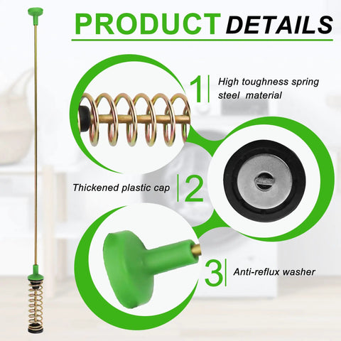 High Performance Washer Suspension Rod Replacement For Samsung Models WA44A3205AW WA40A3005AW WA45T3200AW WA5N3050AW showing steel material and green cap.
