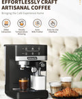 20 Bar Espresso Machine With Touch Screen And Automatic Milk Frother 3-In-1 Latte Maker For Espresso Cappuccino And Latte Built-In Milk Tank