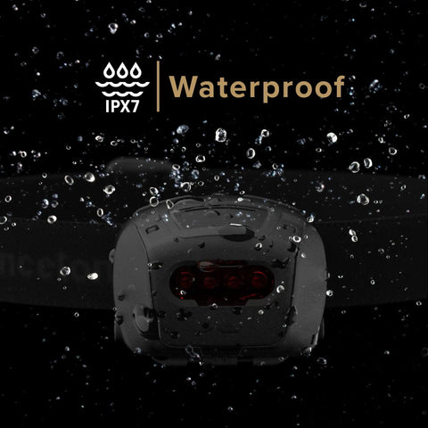 Quad 4 LED Tactical Headlamp With Focused Wide Beam And Multiple Modes IPX7 Waterproof Rating