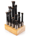 Twelve Piece Boring Bar Set With Three Quarter Inch Shank And C6 Carbide Tips For Lathe Tools Kit With Storage Base Pro Grade Build