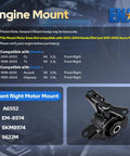 Front Right Engine Motor Mount For Honda Accord 1998 Through 2002 V6 3.0L Odyssey 99 Through 04 Acura CL And TL Rock Solid Bolt On Replacement A6552 Em8974 Daily Driver