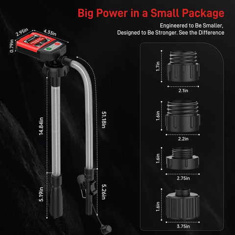 Automatic Portable Fuel Transfer Pump With Auto Stop And 30 Second Alert No Spill Fast 3.8 GPM Electric Gas Can Pump with adapters