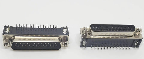 DB25 Male Right Angle PCB Mount D-Sub Connector 25-Pin Through-Board 90 Degree Set Of Four 4-Pack