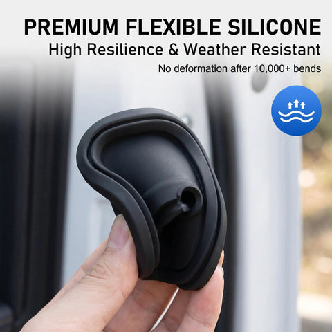 Premium flexible silicone door latch cover, designed to shield from rust and dents for daily drivers' cars or pickups.
