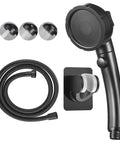 Drill Free High Pressure Handheld Shower Head With On Off Pause Switch Three Spray Modes Water Saving Shower Head Detachable Pet Shower Kit Includes Hose And Bracket, black color