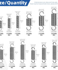 Glarks stainless steel extension springs with opening hooks, 36 pcs in 12 sizes for machinery and construction