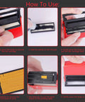 Compact Pro Grade Date Code Ink Stamp Tool With Solid Font Options For Industrial Control Supplies shown with ink pad setup and label printing