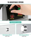 Adjustable speed settings on Badass Portable Magnetic Drill Press for precise control between small and large holes.
