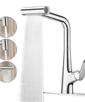 JOMOO Waterfall Pull Down Kitchen Faucet, chrome finish, showcasing pull-down sprayer and waterfall flow.
