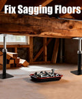 8 Pcs Adjustable Floor Jacks For Leveling And Sag Repair, Height Range 11 To 16 Inches, 5000 Lb Load Capacity installed