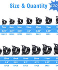 100Pcs Spring Band Hose Clamp Kit 6 to 25mm displayed in various sizes and quantities