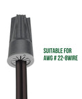 Dark gray wire connector for 30 Pack Silicone Filled Waterproof Wire Connectors For Outdoor Lighting AWG 22 To 8 Quick No Solder