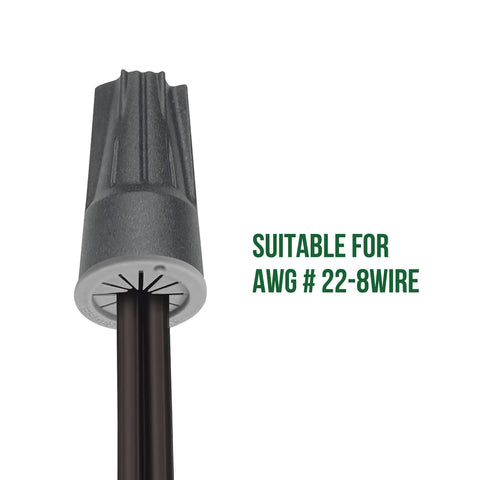 Dark gray wire connector for 30 Pack Silicone Filled Waterproof Wire Connectors For Outdoor Lighting AWG 22 To 8 Quick No Solder