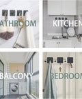 Heavy Duty Adhesive Wall Hooks For Hanging Towels Robes Keys And Clothes In Black 6 Pack Ideal For Bathroom Kitchen Storage