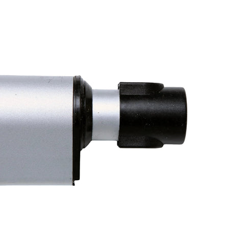 Side view of Kariwust linear actuator with silver cylindrical body and black plastic end cap.