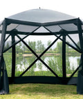 Front view of Pop Up Gazebo Screen House Tent 11.5 Ft For 8 To 10 People Instant Canopy Shelter With Netting Portable for outdoor use