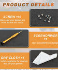 Smart Glasses Repair Kit With Ten Precision Screws And Dedicated Screwdriver Compatible With Wayfarer Skylar Headliner Models - screws, screwdriver, and cleaning cloth.