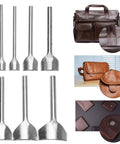 Arc Shaped Leather Edge Cutter Punch Set 7 Pieces Pro Grade Steel Heavy Duty Hand Punches for Crafting Straps Belts Wallets and Bags DIY