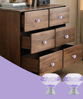 12 Pack 30mm Diamond Crystal Cabinet Knobs Purple For Cabinets And Drawers With Screws on wooden dresser