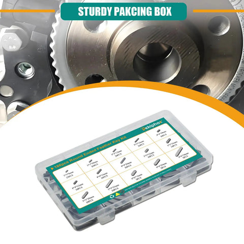 Woodruff Key Stock Assortment Kit With 180 Pieces 15 Round End Feather Keys Parallel Drive Shaft Keys For Fasteners