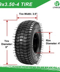 Heavy Duty 9x3.50-4 Tire And Inner Tube Set With Bent Valve Stem For Go Karts Scooters Mini Bikes Lawn Mowers Two Pack